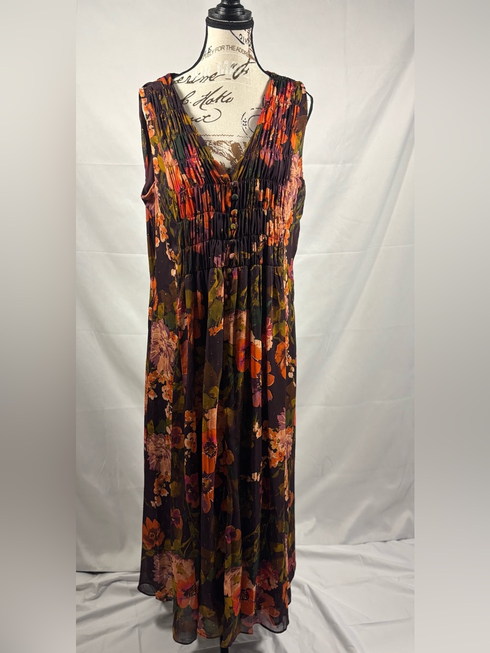 NWT Women’s Taylor Floral Smocked A-line Dress Size 16 - Picture 5 of 14